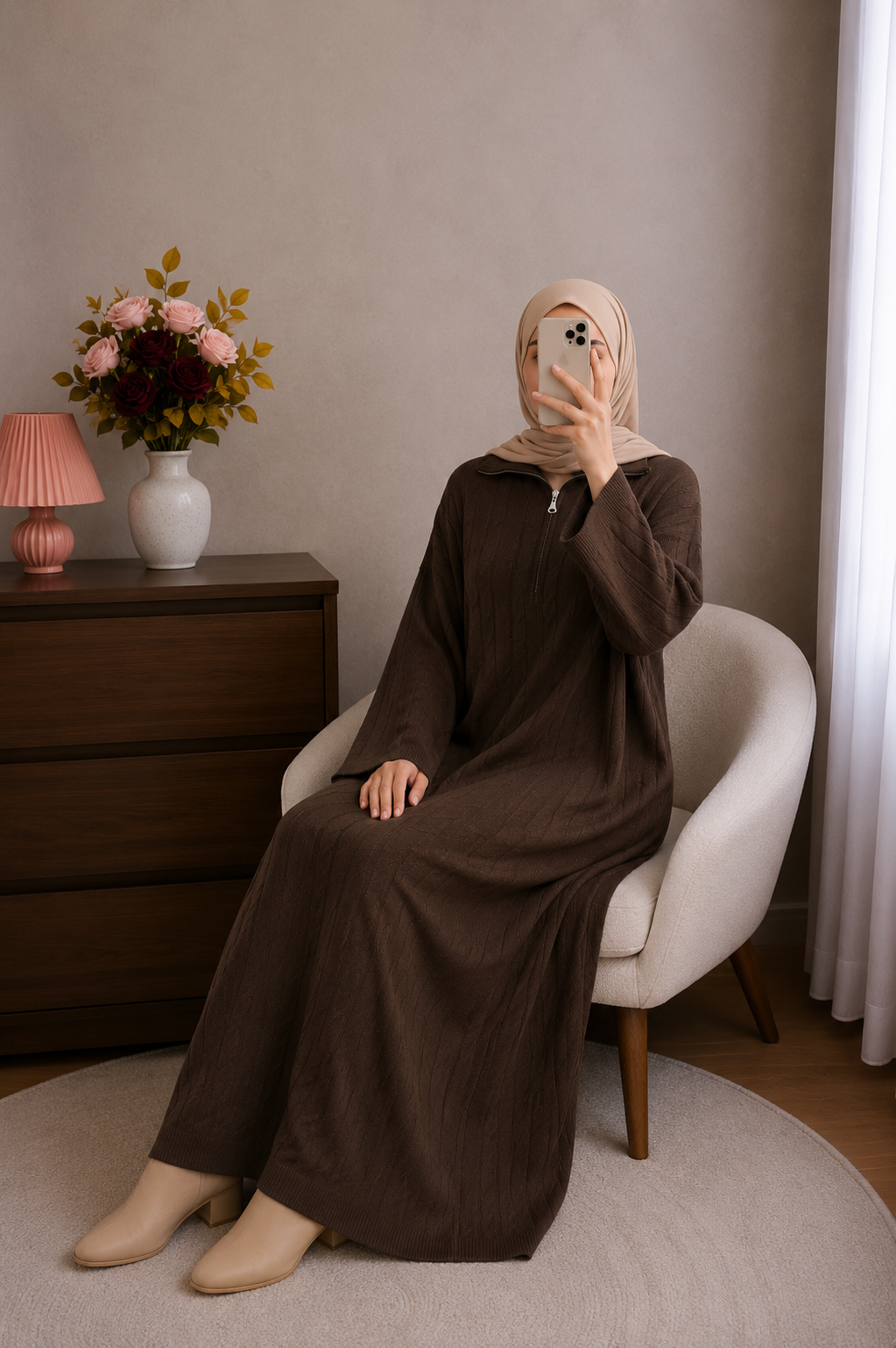 Amilia - Chocolat - assise